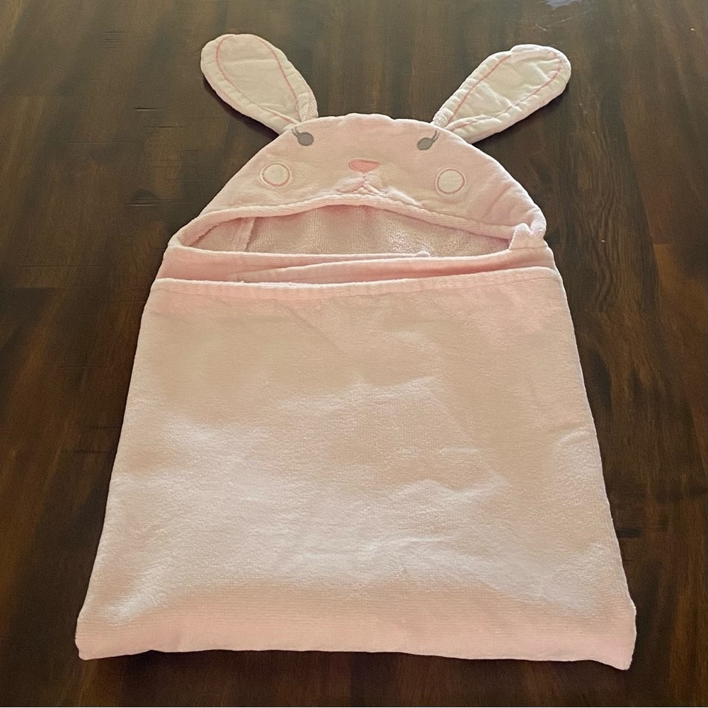 Pottery Barn Kids Pink Bunny Hooded Swim Towel Cover-Up
